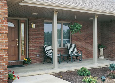 Home 8wx8h Square Fluted Aluminum Column White Front Porch