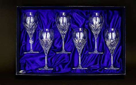 Royal Doulton Boxed Set Of Six Finest Cut Crystal Wine Glass