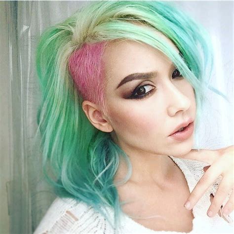 Mint Green Hair Color With Blue Hair And Pink Hair Color