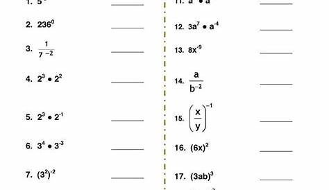 Properties Of Exponents Worksheets Algebra 2 Worksheets, Multiplication