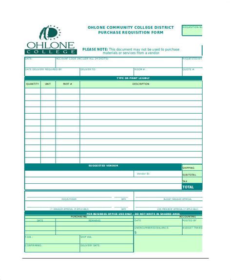 Free 45 Requisition Forms In Ms Word Pdf
