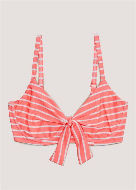 Dd Pink Stripe Bikini Top Matalan