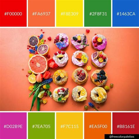 Bright Rainbow Food Photography Minimal Color Palette Inspiration