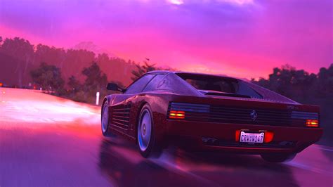 Aesthetic Wallpaper 1920x1080 Car Vaporwave Just Finished My Outrun