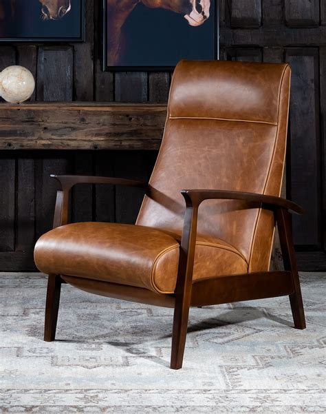 Denali Leather Recliner Modern Rustic Style Full Grain Brown