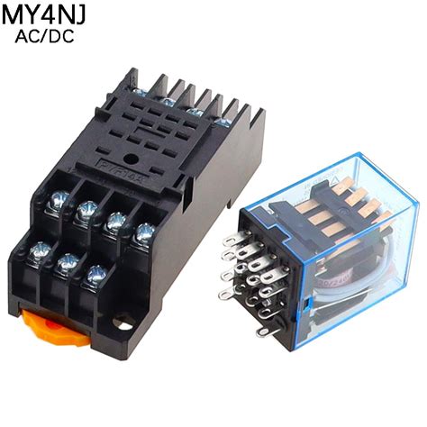 1pc My4nj Electronic Micro Mini Electromagnetic Relay 5a 14pin 4dpdt