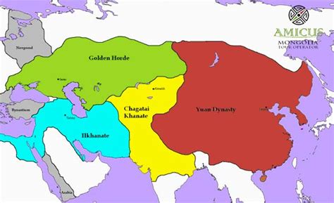 Mongol Empire Map Khanates