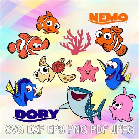 Finding Dory Svg Dxf Eps Pdf Png Clipart Cricut Cutting File Vector