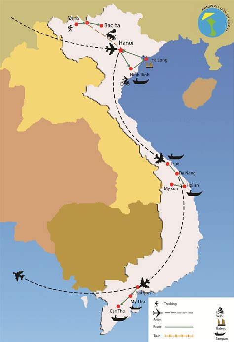 Carte Circuit Immage Du Vietnam Horizon Vietnam Voyage