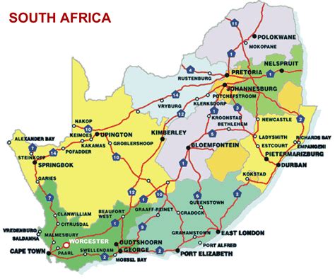 Afrique Du Sud Carte