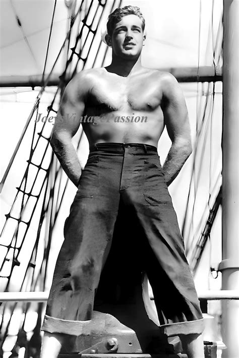 1940s Shirtless Beefcake Navy Man Ww2 Sailor Gay Int 4x6 Reprint