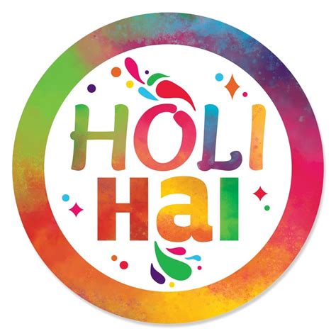 Big Dot Of Happiness Holi Hai Festival Of Colors Party Circle Sticker