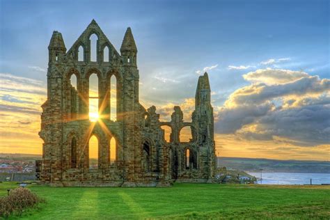 Ruins Of Whitby Abbey Monastery North Yorkshire England Beautiful