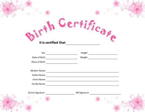 birth certificate templates authorization letter