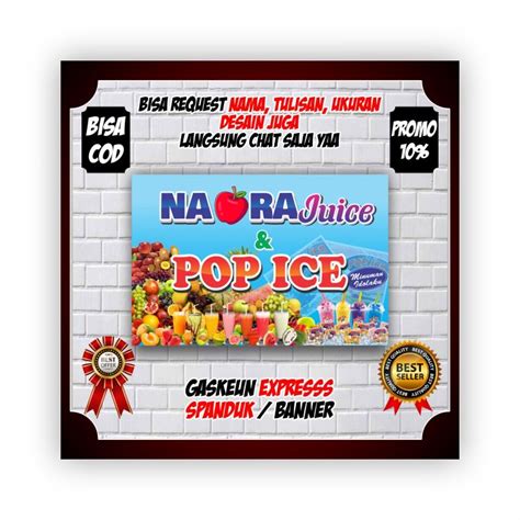 Bisa Cod Spanduk Pop Ice Banner Pop Ice Spanduk Jualan Pop Ice Banner Jualan Minuman Pop Ice