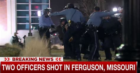 Officers Shot In Ferguson As Crowds Gathered After Police Chiefs Resignation