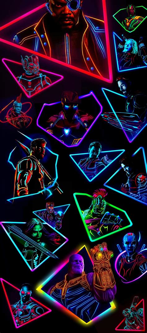 Neon Avengers Android Wallpapers Wallpaper Cave