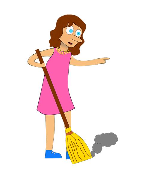 Mom And Daughter Doing Chores Doing Chores Cartoon Pn