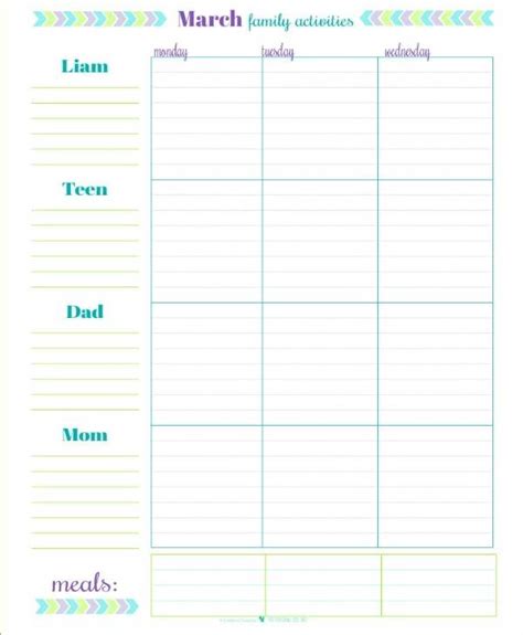 FREE 11+ Family Schedule Samples and Templates in PDF | MS Word