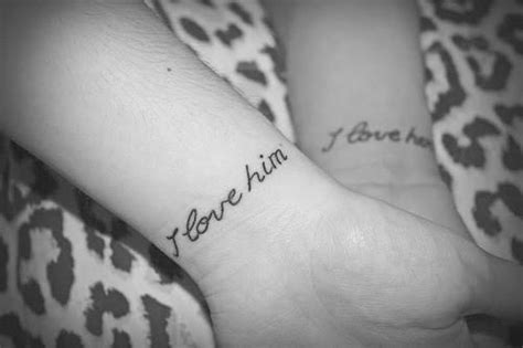 I Love Him And I Love Her Wrist Tattoos Tumblr