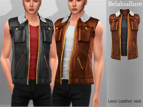 The Sims Resource Belaloallureleon Leather Vest