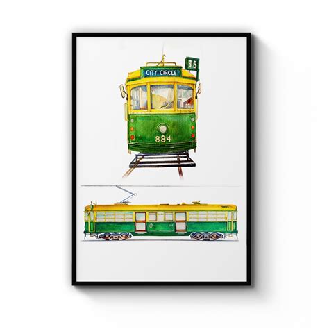 Melbourne Tram Painting Original Wall Art Bunnings Australia