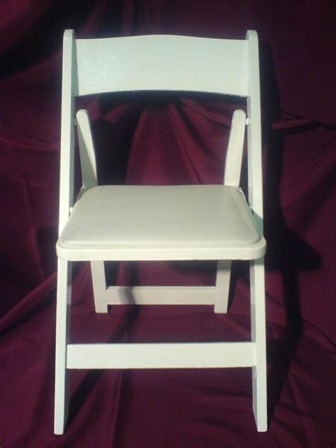 White powder coated frame finish. Wood Folding Chairs (With Padded Seat) White Rental - Gem Parties