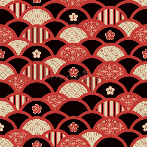 Japanese Pattern Red Black Stock Illustrations 7858 Japanese Pattern