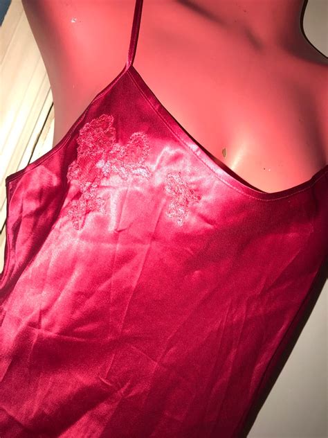 Vintage Victorias Secret Red Nightie Victorias Secret Red Satin