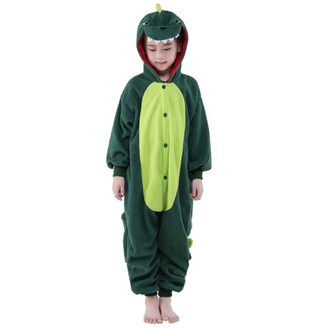 Green Dinosaur Onesie For Kid Animal Kigurumi Pajama Party Costumes