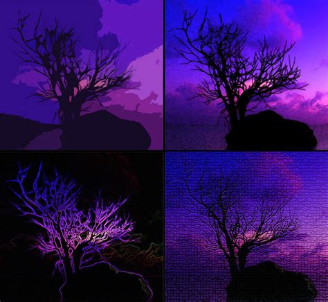 Purple Sunset Tree By Lizzyc7 On Deviantart