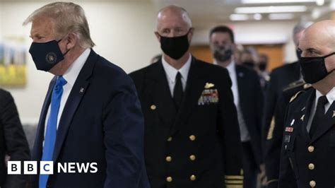 Coronavirus Donald Trump Wears Face Mask For The First Time Bbc News