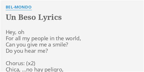 Un Beso Lyrics By Bel Mondo Hey Oh For All