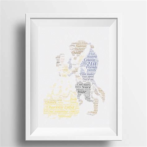 Personalised Word Art Beauty And The Beast Disney Your Own Words