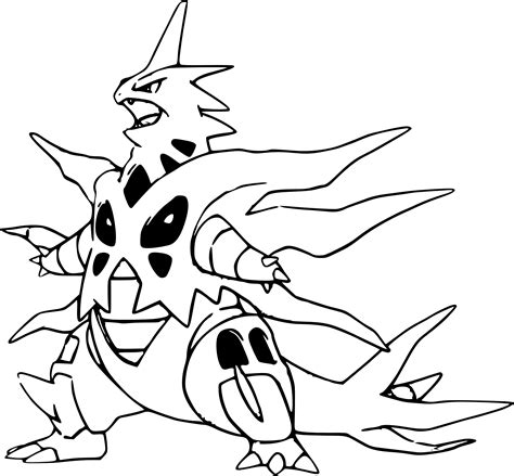 Coloriage Méga Tyranocif Pokemon à Imprimer