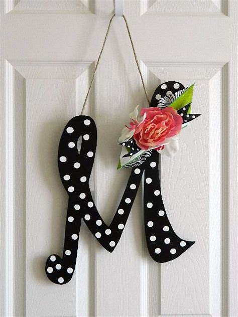 Another way of decorating a wooden letter involves using jute string and felt flowers. Wooden Letters for Door Decorations Wall Letters by ...