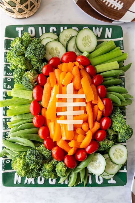 Football Veggie Tray Best Appetizers Veggie Tray Superbowl Party