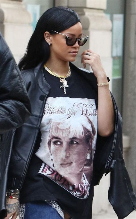 Rihanna Pays Tribute To Princess Diana With A Vintage T Shirt Of Her