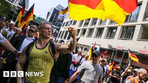 Berlin Far Right Supporters Outnumbered By Counter Protest Bbc News