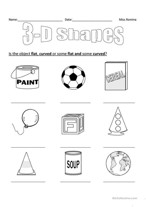 3d Shapes Worksheet Free Esl Printable Worksheets Made By Teachers
