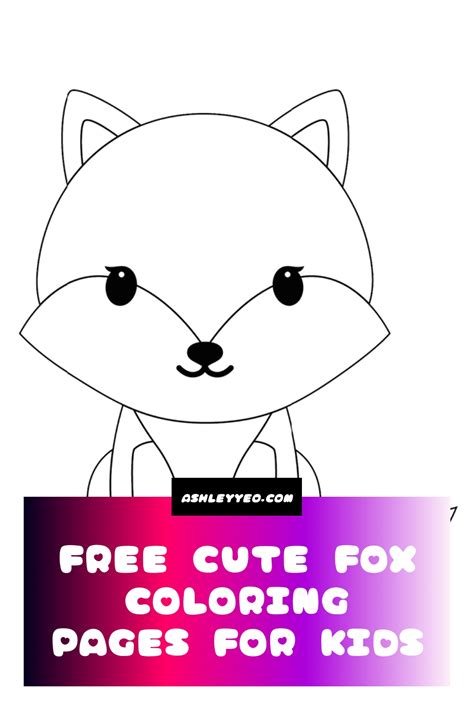 Free Cute Fox Coloring Pages For Kids Ashley Yeo