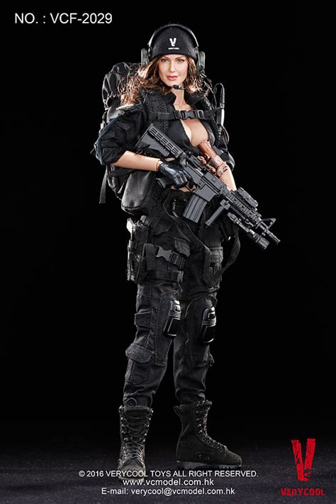 Vcf 2029 Very Cool Female Shooter Black Version 16 Boxed Figure