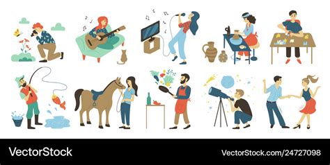 Hobbies And Leisure Activities Talents And Skills Vector Image