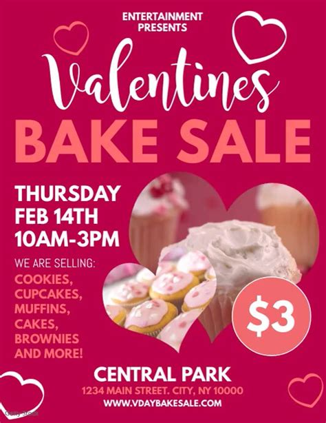 Valentines Bake Sale Template Postermywall