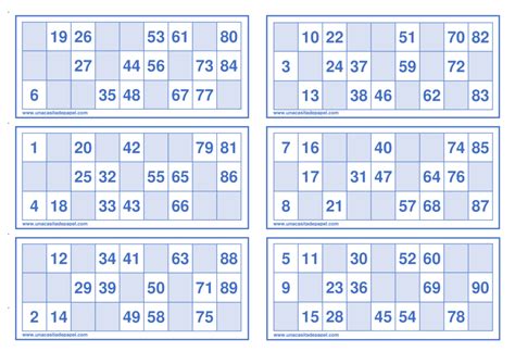 Cartones De Bingo ️ Para Imprimir Gratis