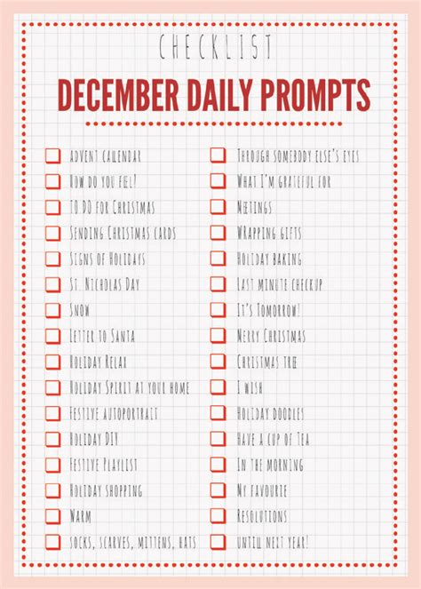 Free December Daily Prompts