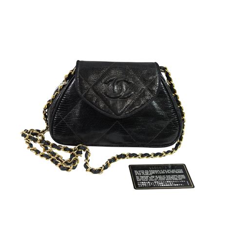 Chanel Lizard Black Exotic Leather Ref98715 Joli Closet