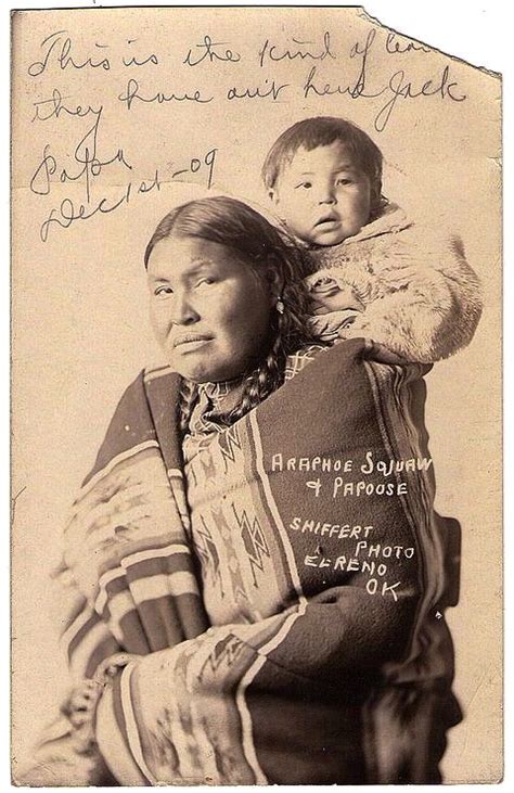 Arapahoe Squaw And Papoose Shiffert Photo El Reno Ok ~ Real Photo Postcard Early 1900 Native