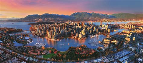 Wallpaper Vancouver Sunset City Landscape Lake 3072x1371 Filur