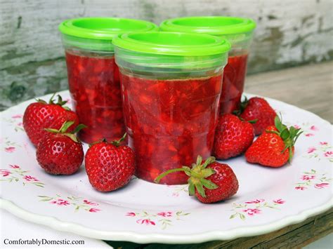 Easy Strawberry Freezer Jam Comfortably Domestic